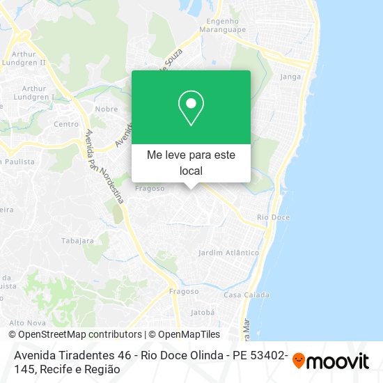 Avenida Tiradentes 46 - Rio Doce Olinda - PE 53402-145 mapa