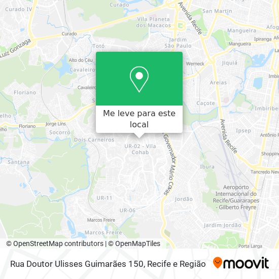 Rua Doutor Ulisses Guimarães 150 mapa