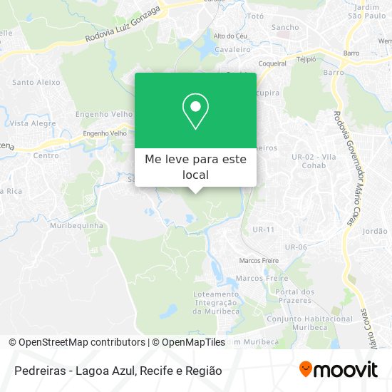 Pedreiras - Lagoa Azul mapa