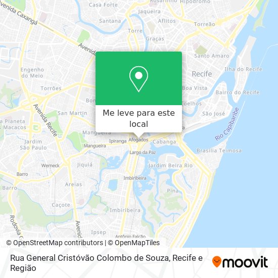 Rua General Cristóvão Colombo de Souza mapa