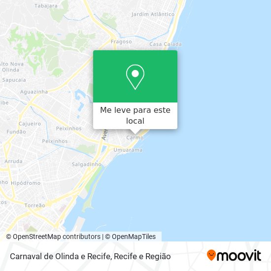 Carnaval de Olinda e Recife mapa