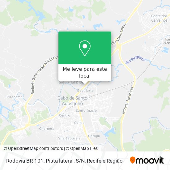 Rodovia BR-101, Pista lateral, S / N mapa