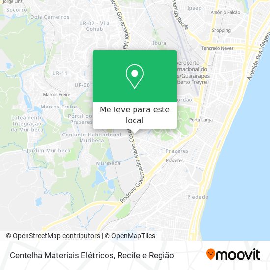 Centelha Materiais Elétricos mapa