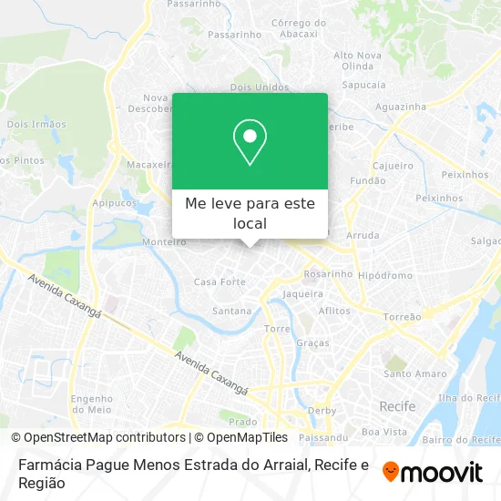 Farmácia Pague Menos Estrada do Arraial mapa