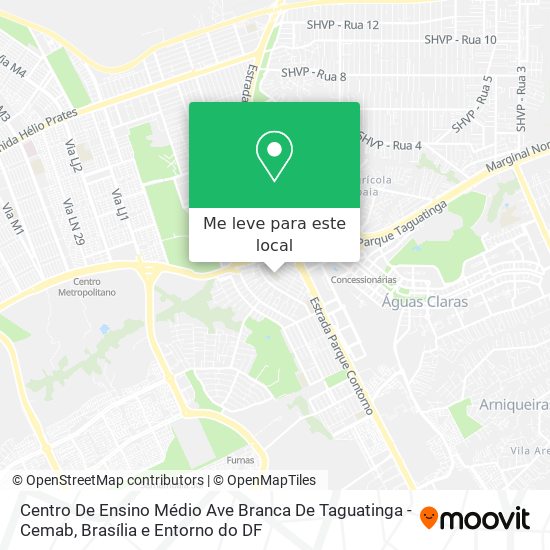 Centro De Ensino Médio Ave Branca De Taguatinga - Cemab mapa