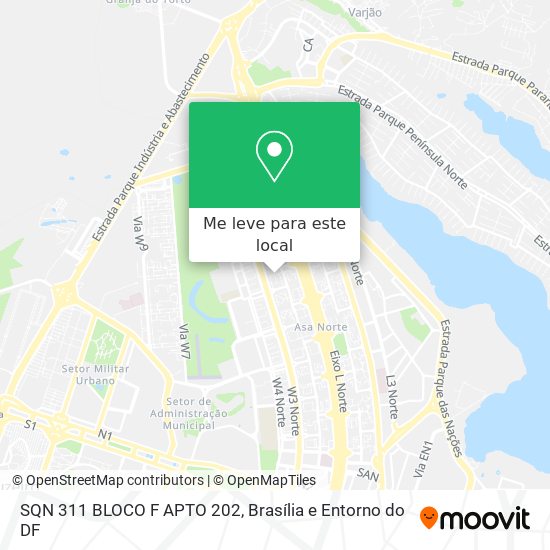 SQN 311 BLOCO F APTO 202 mapa