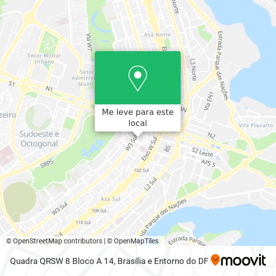 Quadra QRSW 8 Bloco A 14 mapa