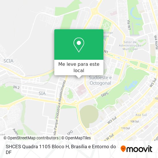 SHCES Quadra 1105 Bloco H mapa