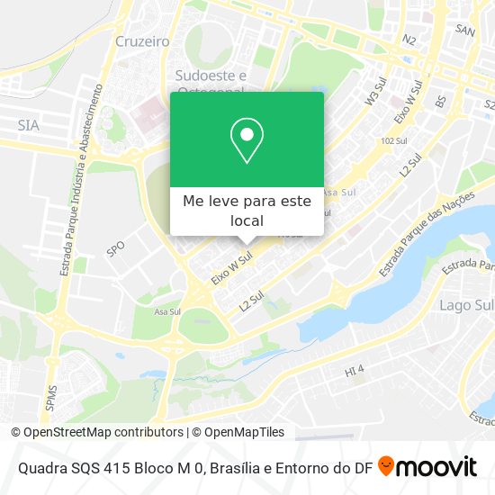 Quadra SQS 415 Bloco M 0 mapa