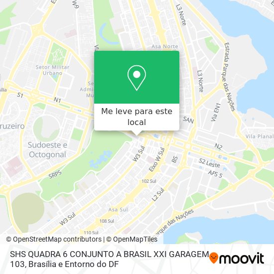 SHS QUADRA 6 CONJUNTO A   BRASIL XXI   GARAGEM 103 mapa
