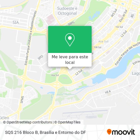 SQS 216 Bloco B mapa