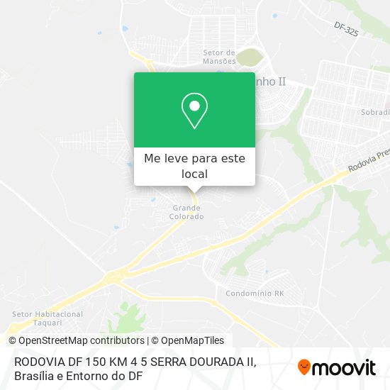 RODOVIA DF 150 KM 4 5 SERRA DOURADA II mapa