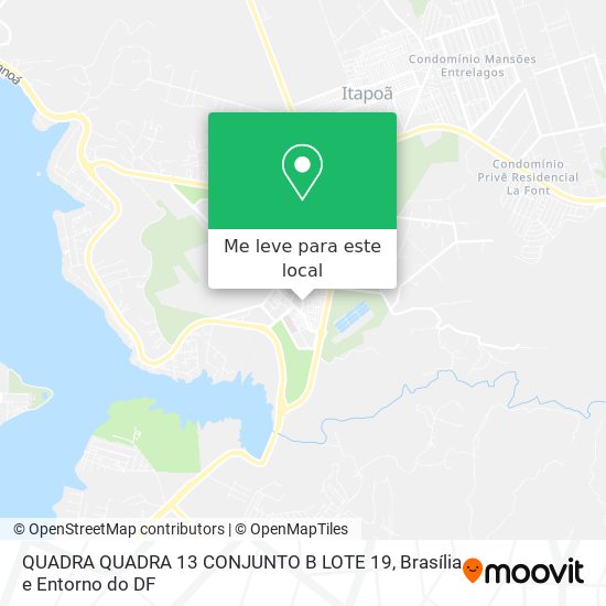 QUADRA QUADRA 13 CONJUNTO B LOTE 19 mapa