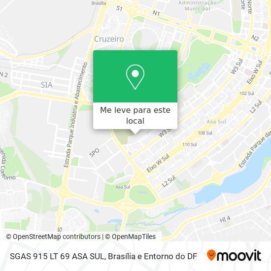 SGAS 915 LT 69 ASA SUL mapa