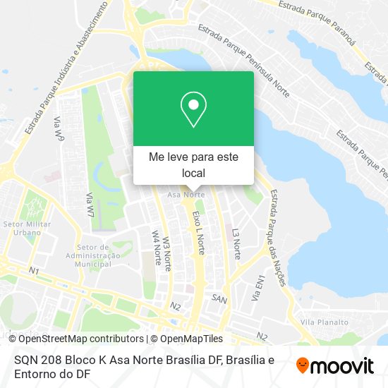 SQN 208  Bloco K  Asa Norte  Brasília DF mapa