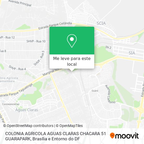 COLONIA AGRICOLA AGUAS CLARAS CHACARA 51   GUARAPARK mapa