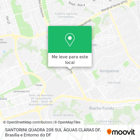SANTORINI  QUADRA 208 SUL  ÁGUAS CLARAS DF mapa