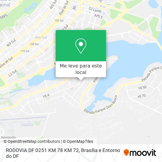 RODOVIA DF 0251 KM 78 KM 72 mapa