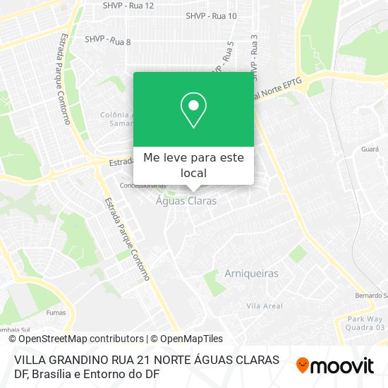 VILLA GRANDINO  RUA 21 NORTE  ÁGUAS CLARAS DF mapa
