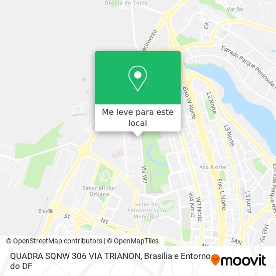 QUADRA SQNW 306 VIA TRIANON mapa