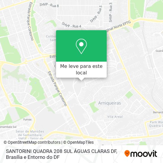 SANTORINI  QUADRA 208 SUL  ÁGUAS CLARAS DF mapa