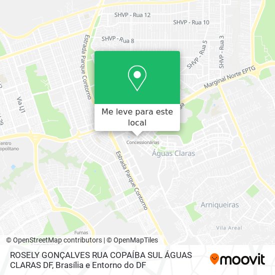 ROSELY GONÇALVES  RUA COPAÍBA SUL  ÁGUAS CLARAS DF mapa
