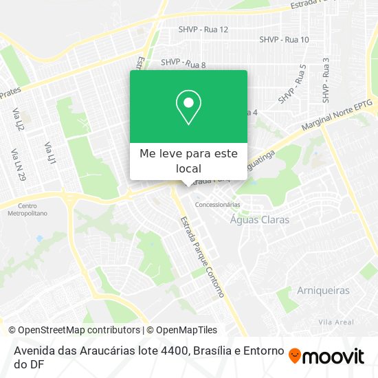 Avenida das Araucárias lote 4400 mapa