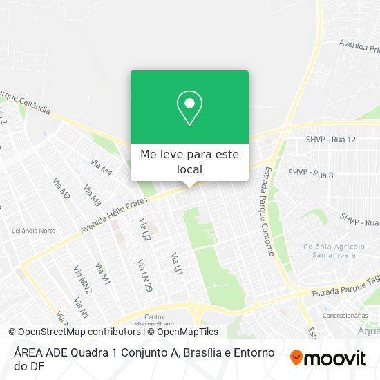ÁREA ADE Quadra 1 Conjunto A mapa