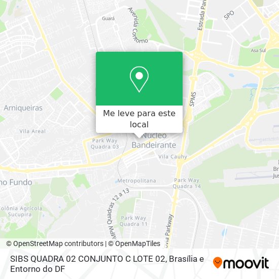 SIBS QUADRA 02  CONJUNTO C  LOTE 02 mapa