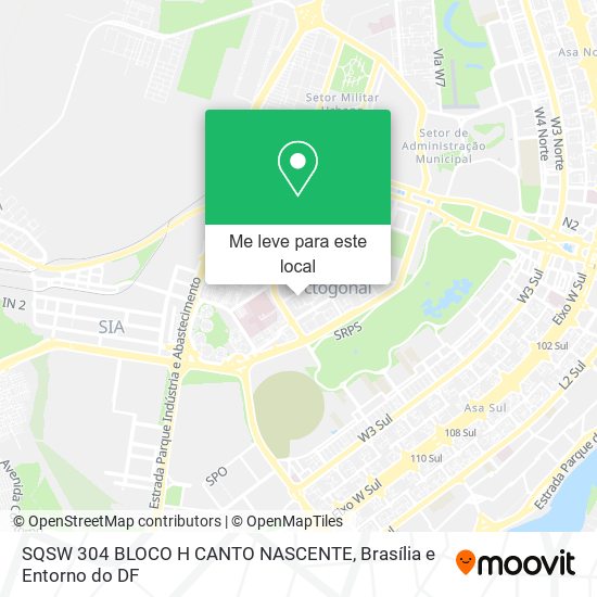 SQSW 304 BLOCO H   CANTO  NASCENTE mapa