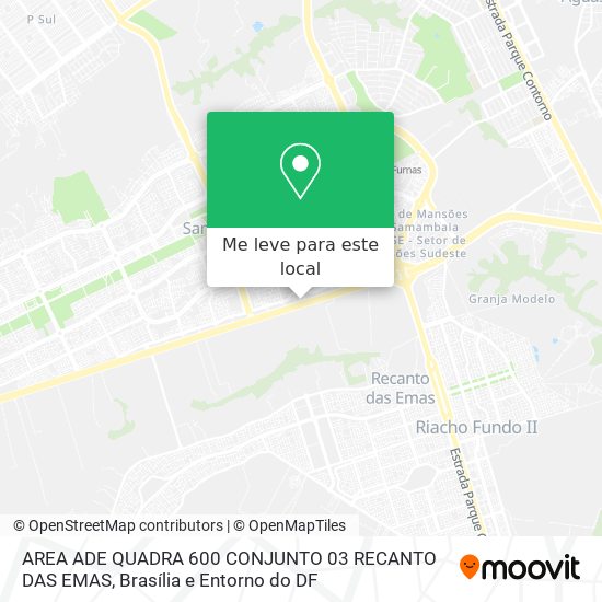 AREA ADE QUADRA 600 CONJUNTO 03 RECANTO DAS EMAS mapa