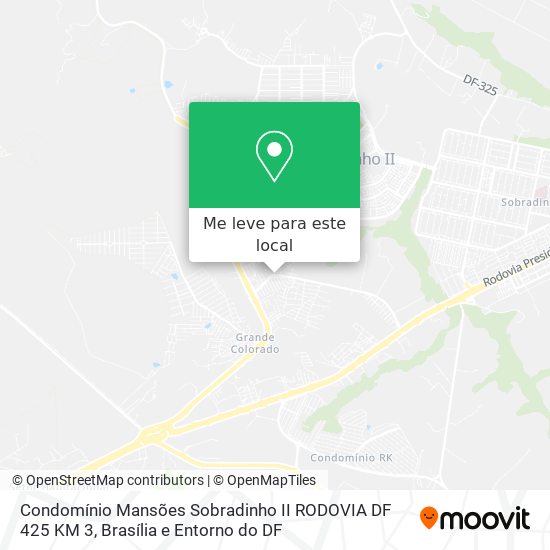 Condomínio Mansões Sobradinho II RODOVIA DF 425 KM 3 mapa