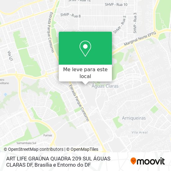 ART LIFE GRAÚNA  QUADRA 209 SUL  ÁGUAS CLARAS DF mapa