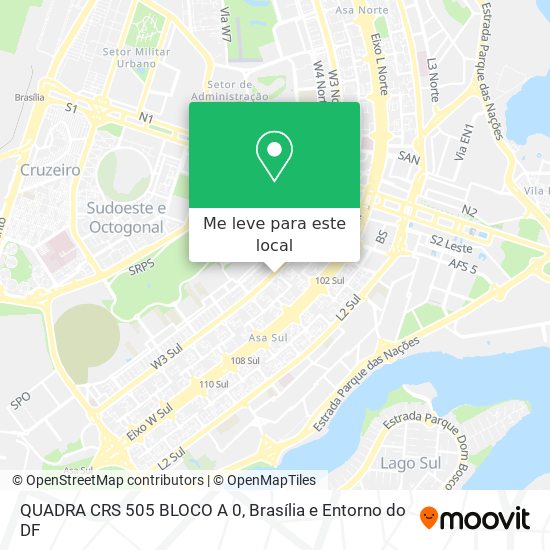 QUADRA CRS 505 BLOCO A 0 mapa