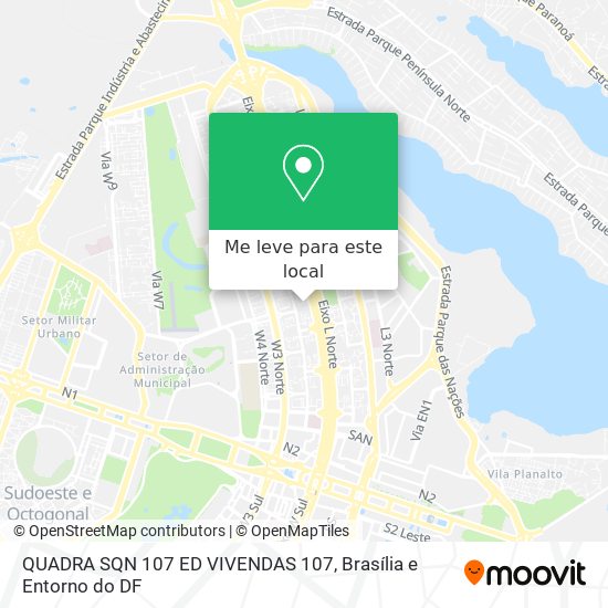 QUADRA SQN 107 ED  VIVENDAS 107 mapa