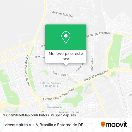 vicente pires rua 6 mapa