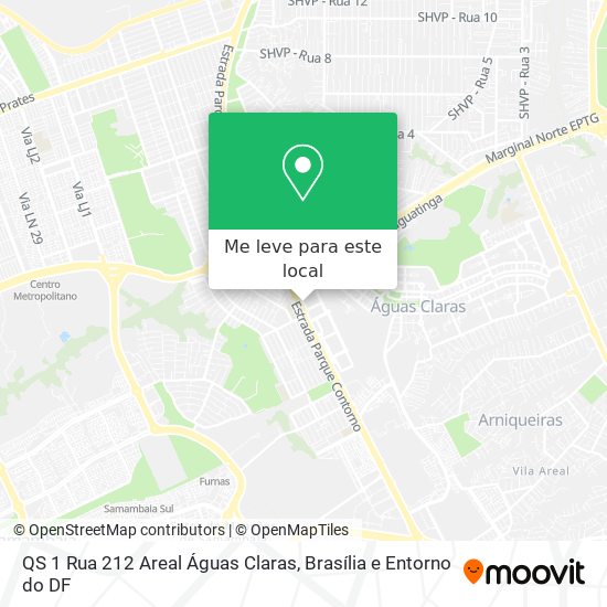QS 1 Rua 212  Areal  Águas Claras mapa