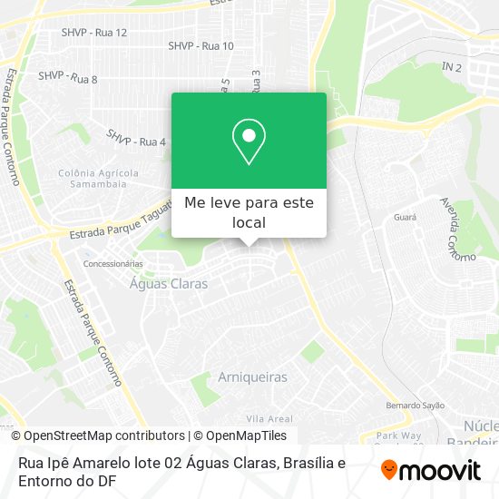 Rua Ipê Amarelo lote 02 Águas Claras mapa