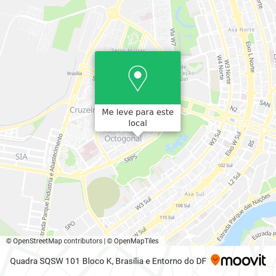 Quadra SQSW 101 Bloco K mapa