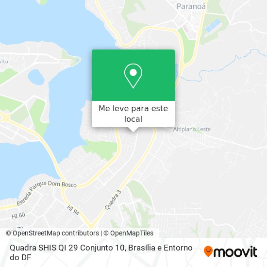 Quadra SHIS QI 29 Conjunto 10 mapa