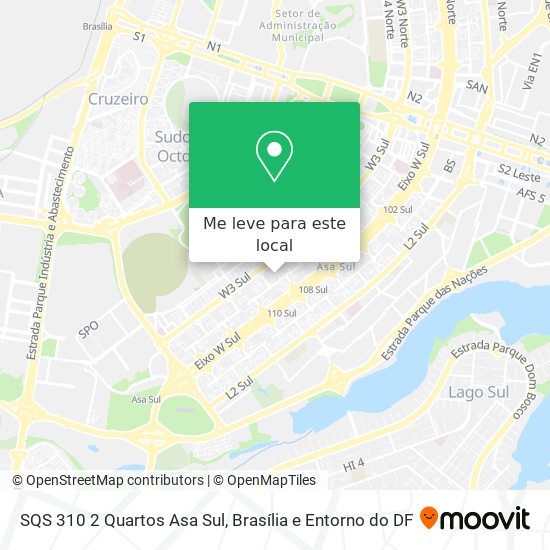 SQS 310   2 Quartos   Asa Sul mapa