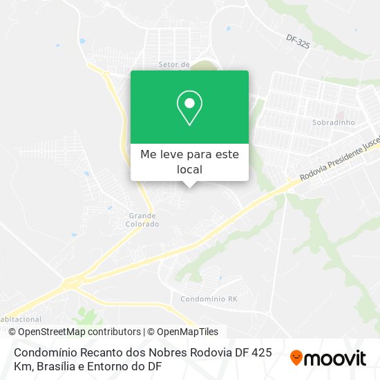 Condomínio Recanto dos Nobres Rodovia DF 425 Km mapa