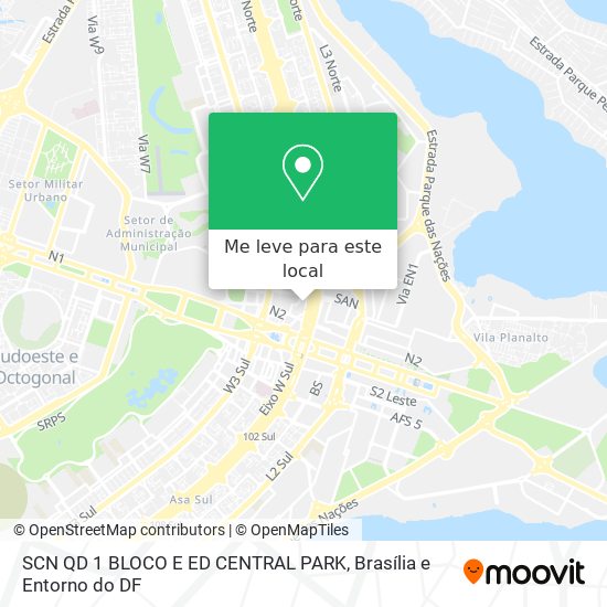 SCN QD 1 BLOCO E ED  CENTRAL PARK mapa