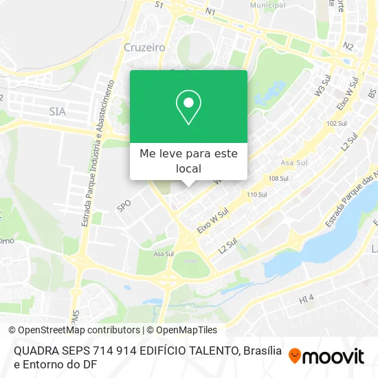 QUADRA SEPS 714 914   EDIFÍCIO TALENTO mapa