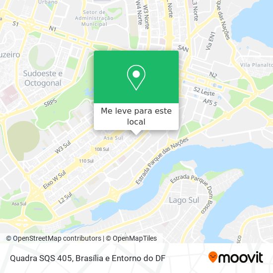 Quadra SQS 405 mapa