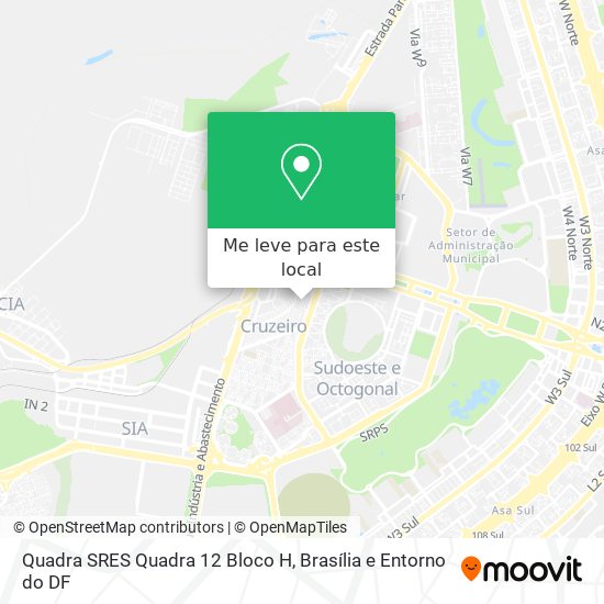 Quadra SRES Quadra 12 Bloco H mapa