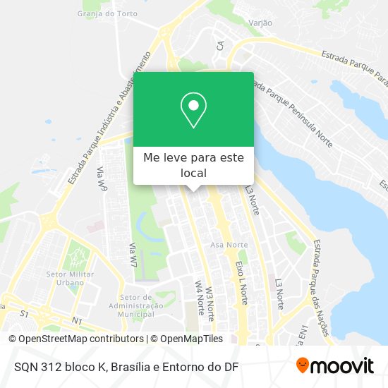 SQN 312 bloco K mapa