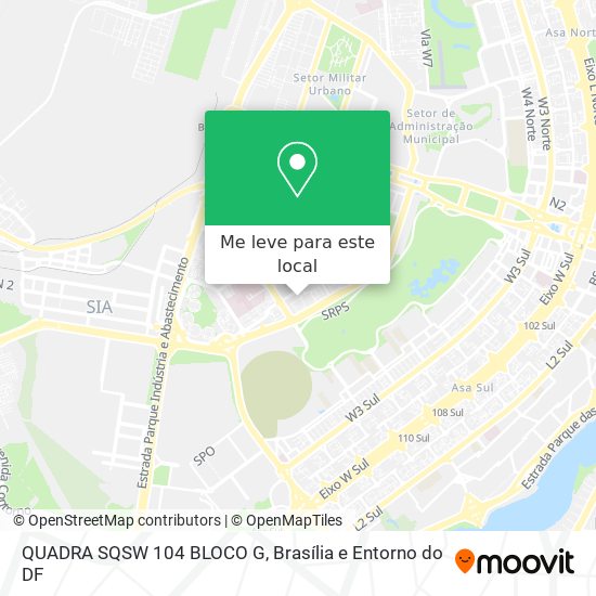 QUADRA SQSW 104 BLOCO G mapa