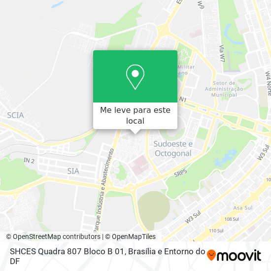 SHCES Quadra 807 Bloco B 01 mapa