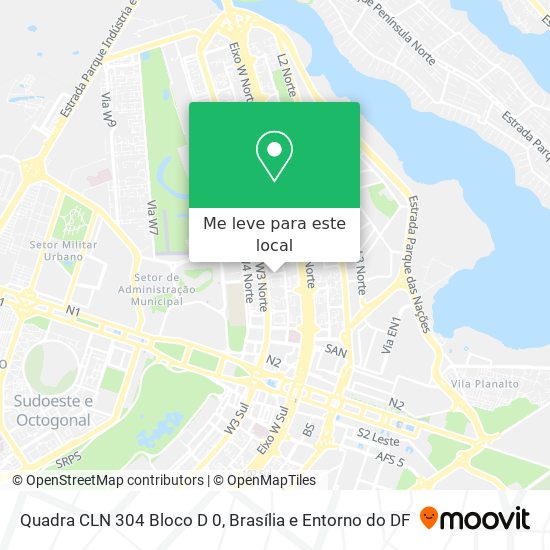Quadra CLN 304 Bloco D 0 mapa